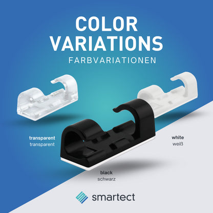 smartect Kabelclip selbstklebend 3x1,1 cm, 50 Stück