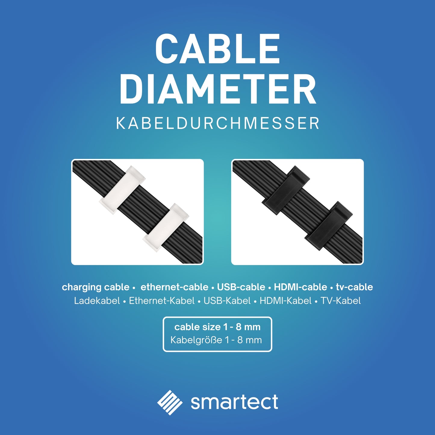 smartect Kabelclip selbstklebend 4,6x1,8 cm, 30 Stück