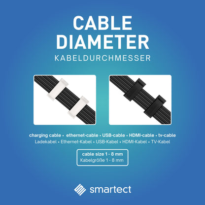 smartect Kabelclip selbstklebend 4,6x1,8 cm, 30 Stück